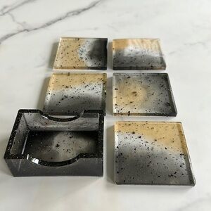Handmade black & gold coasters